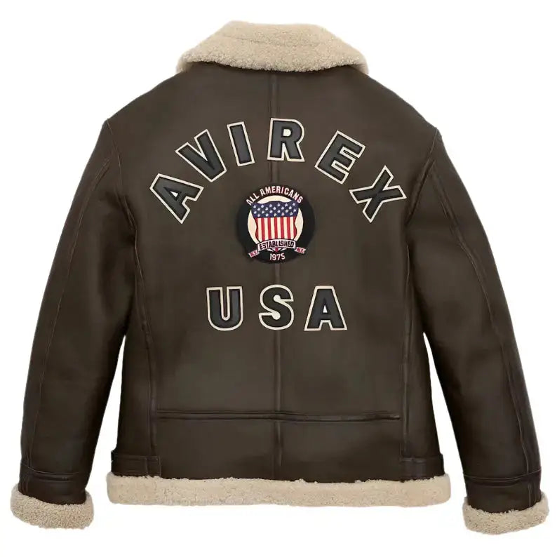 Chocolate Brown B3 Shearling Bomber Jacket-1
