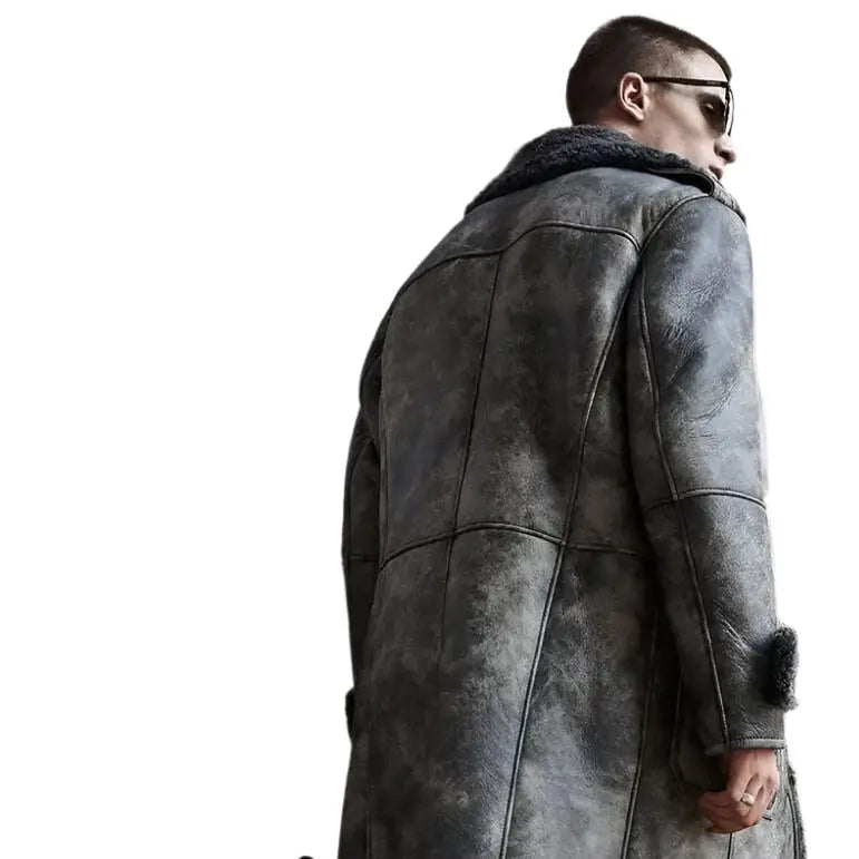 Elegant Gray B3 Shearling Jacket-2