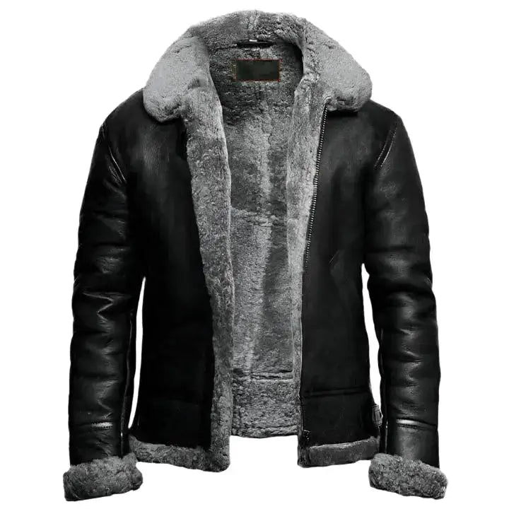 Men’s B3 Bomber RAF Aviator Leather Jacket-0
