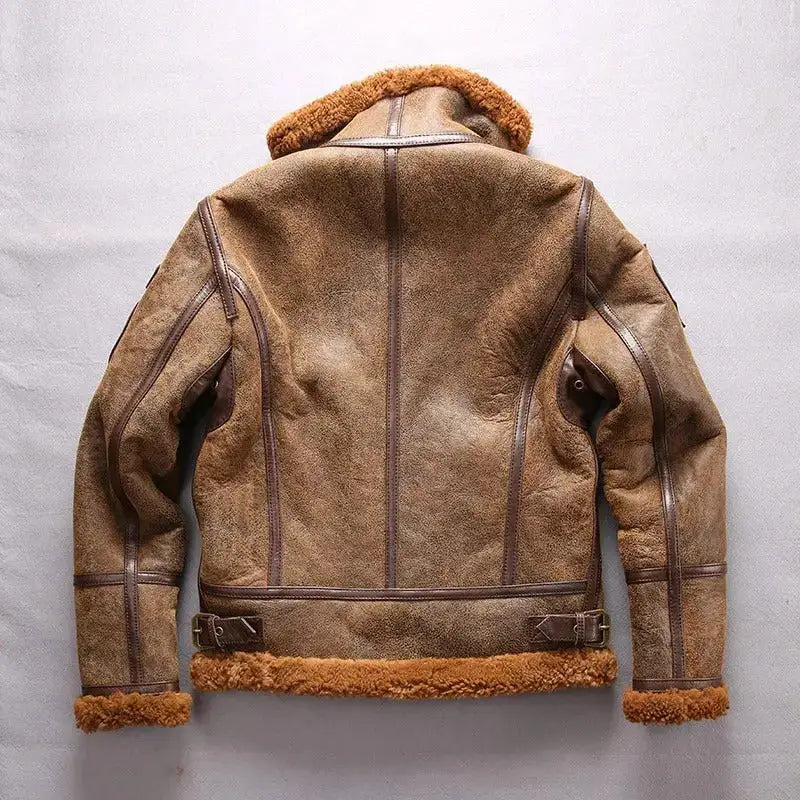 Mens B3 Sheepskin Shearling Bomber Jacket-1