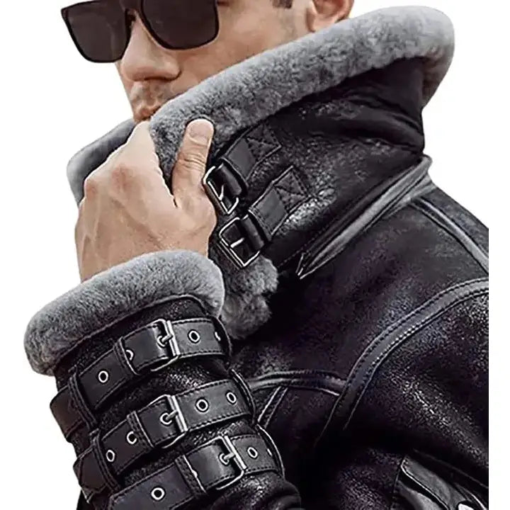 Men’s B3 RAF Aviator Shearling Leather Jacket-2
