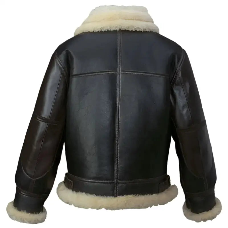 Mens Black B3 Bomber Leather Jacket-1