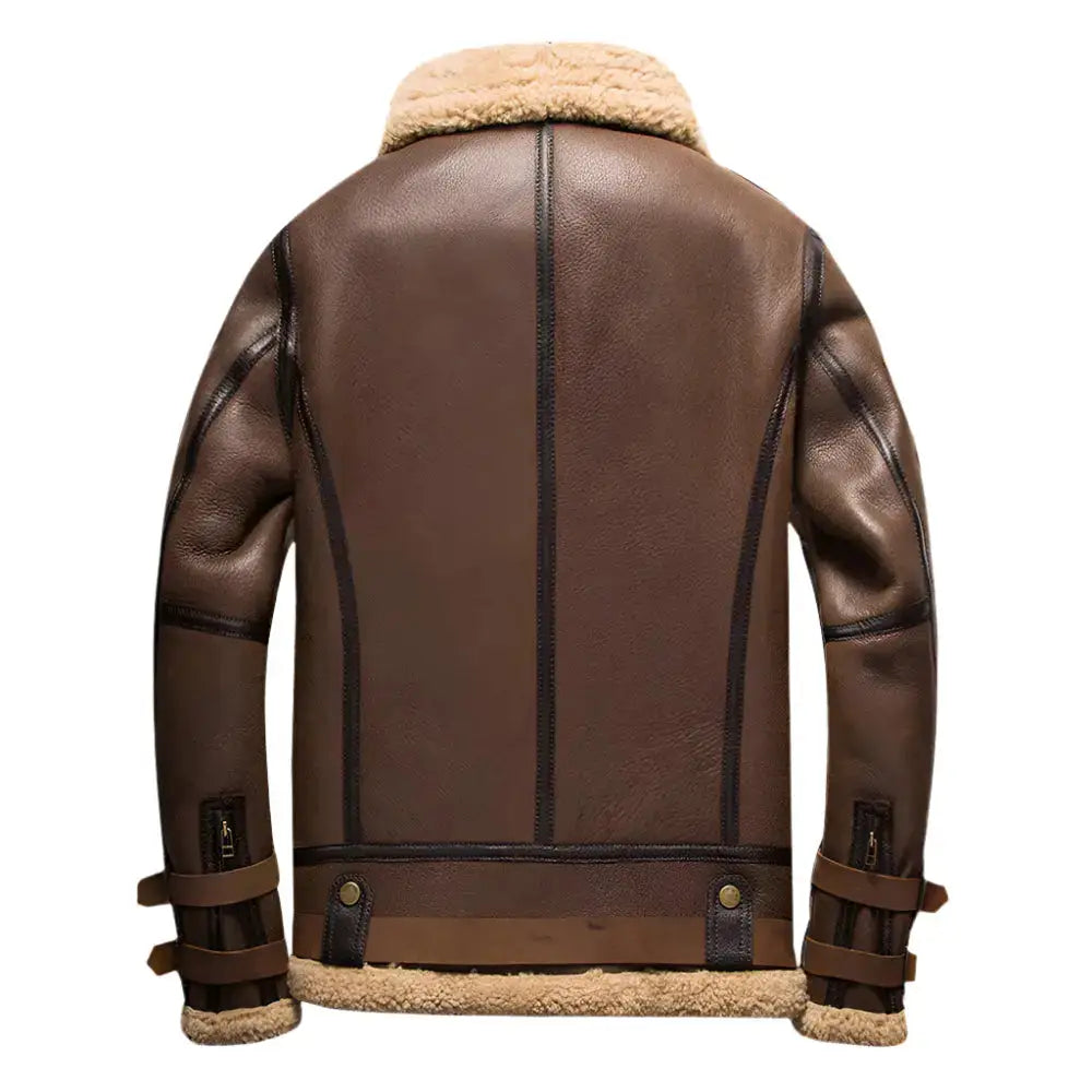Men’s Brown B3 Sheepskin Shearling Bomber Jacket-1