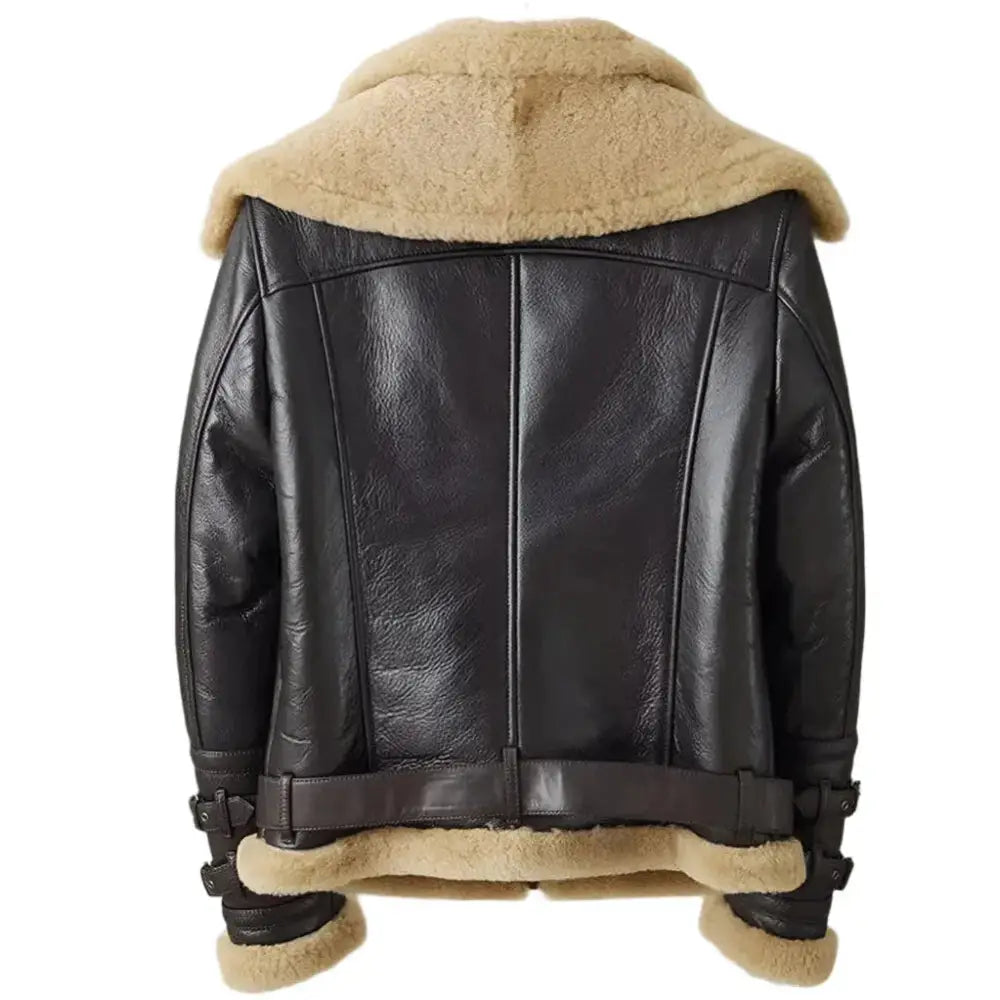 Men’s Dark Brown B3 Bomber Shearling Jacket-1