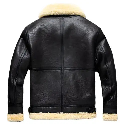 Mens Dark Brown B3 Shearling Bomber Jacket-1