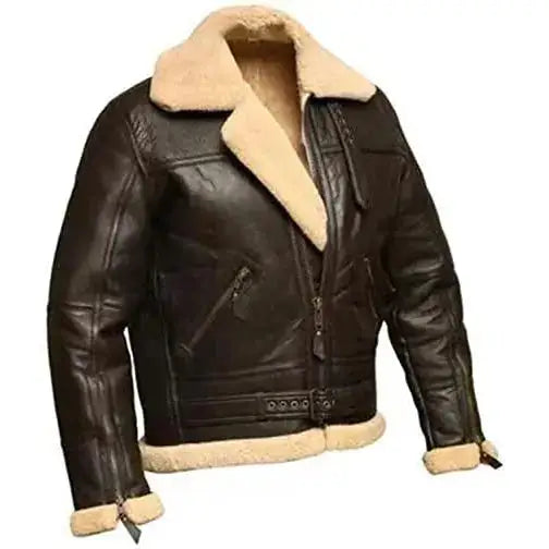 Mens Shearling Aviator Jacket-3