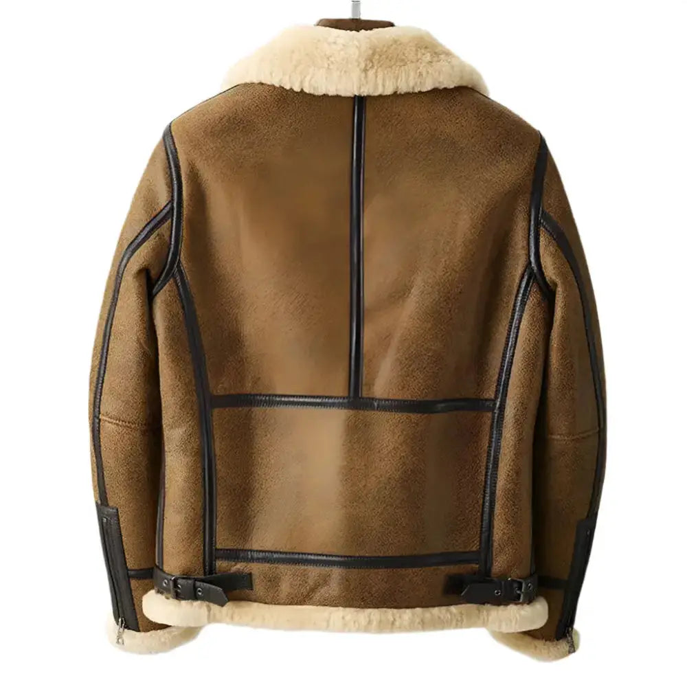Men’s Vintage Brown Sheepskin B3 Bomber Jacket-1