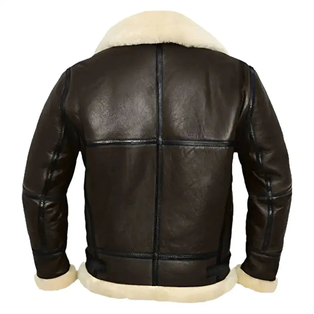 Men's B-3 Shearling Aviator Leather Bomber Jacket – Classic Vintage Style-1