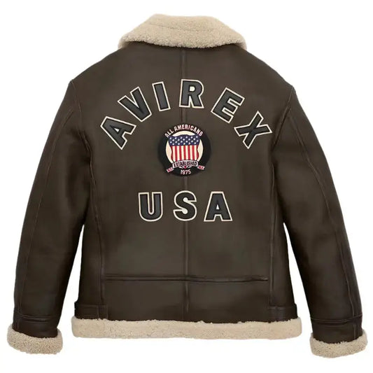 Chocolate Brown B3 Shearling Bomber Jacket-1