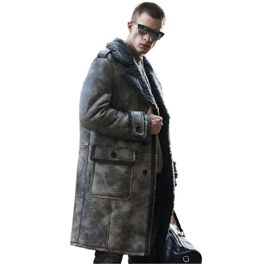 Elegant Gray B3 Shearling Jacket-1