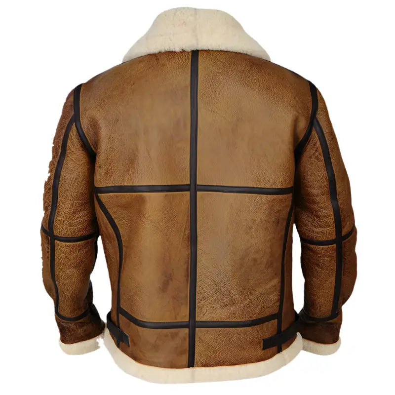 Mens Brown B3 Bomber Shearling Jacket-1