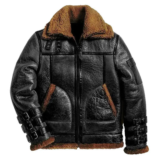 Vintage Shearling Bomber Jacket-0