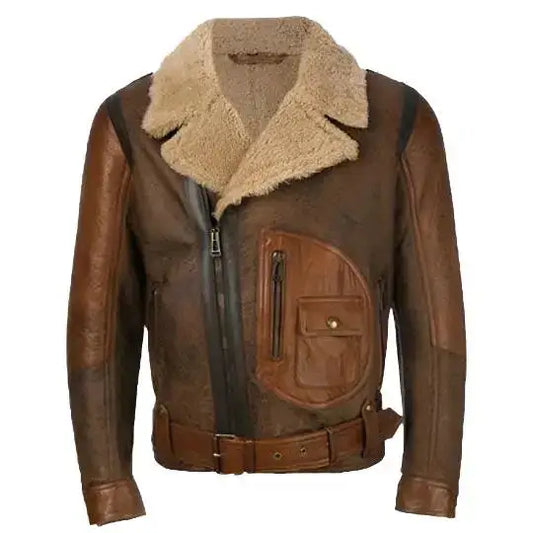 Men’s Aviator RAF B3 Leather Bomber Jacket – Classic Flight Style-0