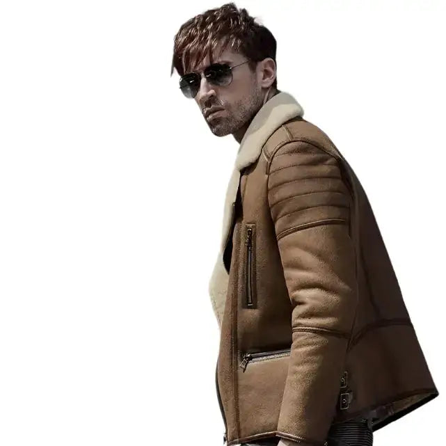 Men’s B6 Sheepskin Bomber Jacket-2