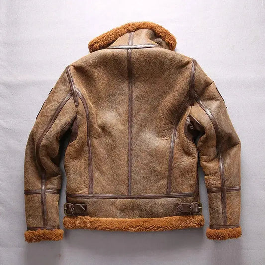 Mens B3 Sheepskin Shearling Bomber Jacket-1
