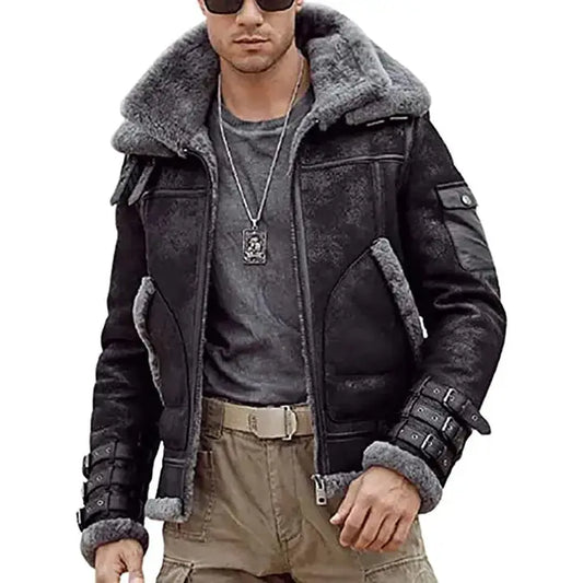Men’s B3 RAF Aviator Shearling Leather Jacket-0