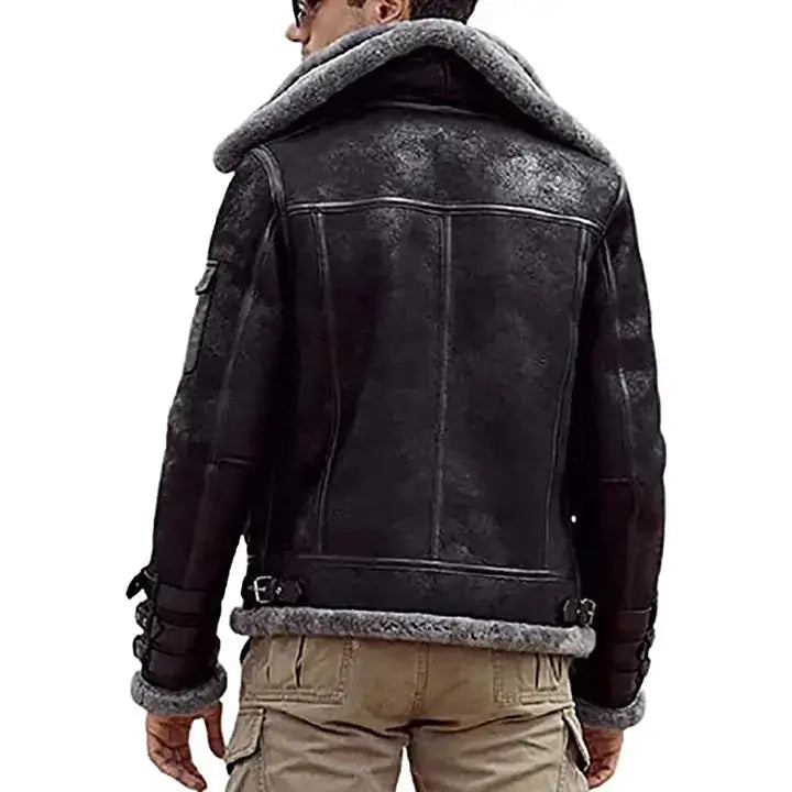 Men’s B3 RAF Aviator Shearling Leather Jacket-1