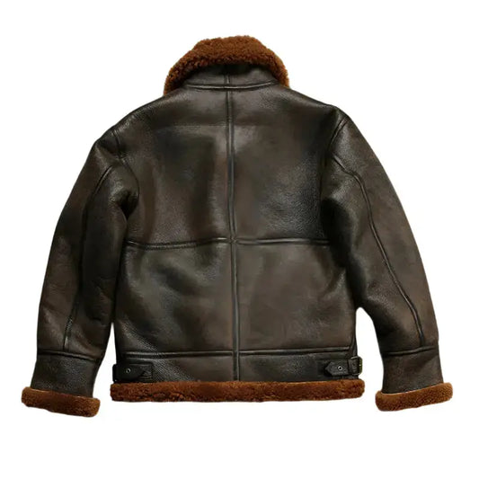 Mens B3 Sheepskin Shearling Leather Bomber Jacket-1