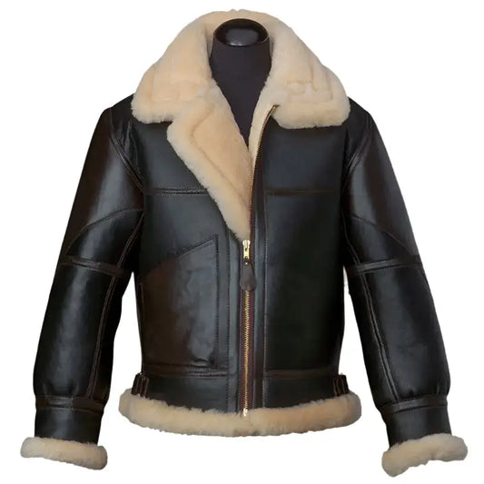 Mens Black B3 Bomber Leather Jacket-0