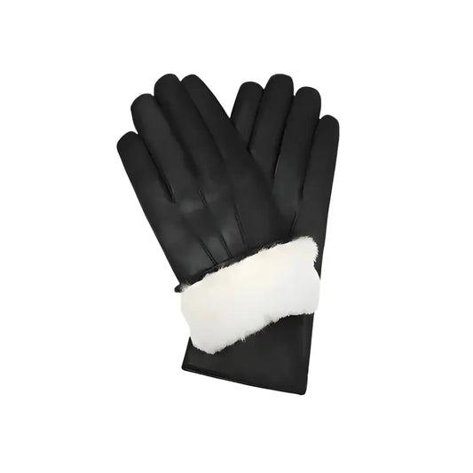 Men’s Black Lambskin Leather Gloves-0