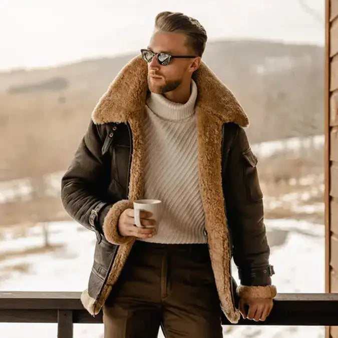 Sheepskin Aviator Jacket-0
