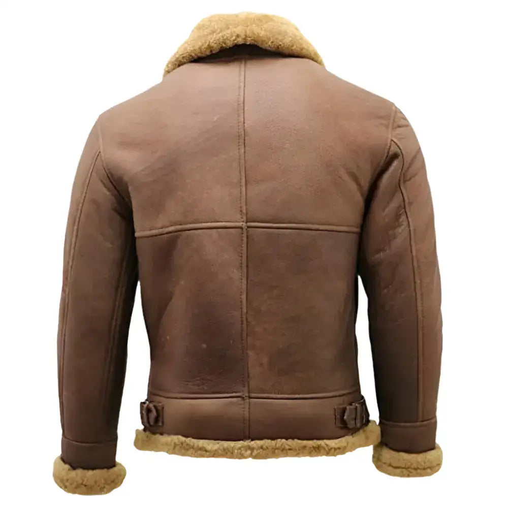 Mens Brown B3 Shearling Bomber Jacket-1