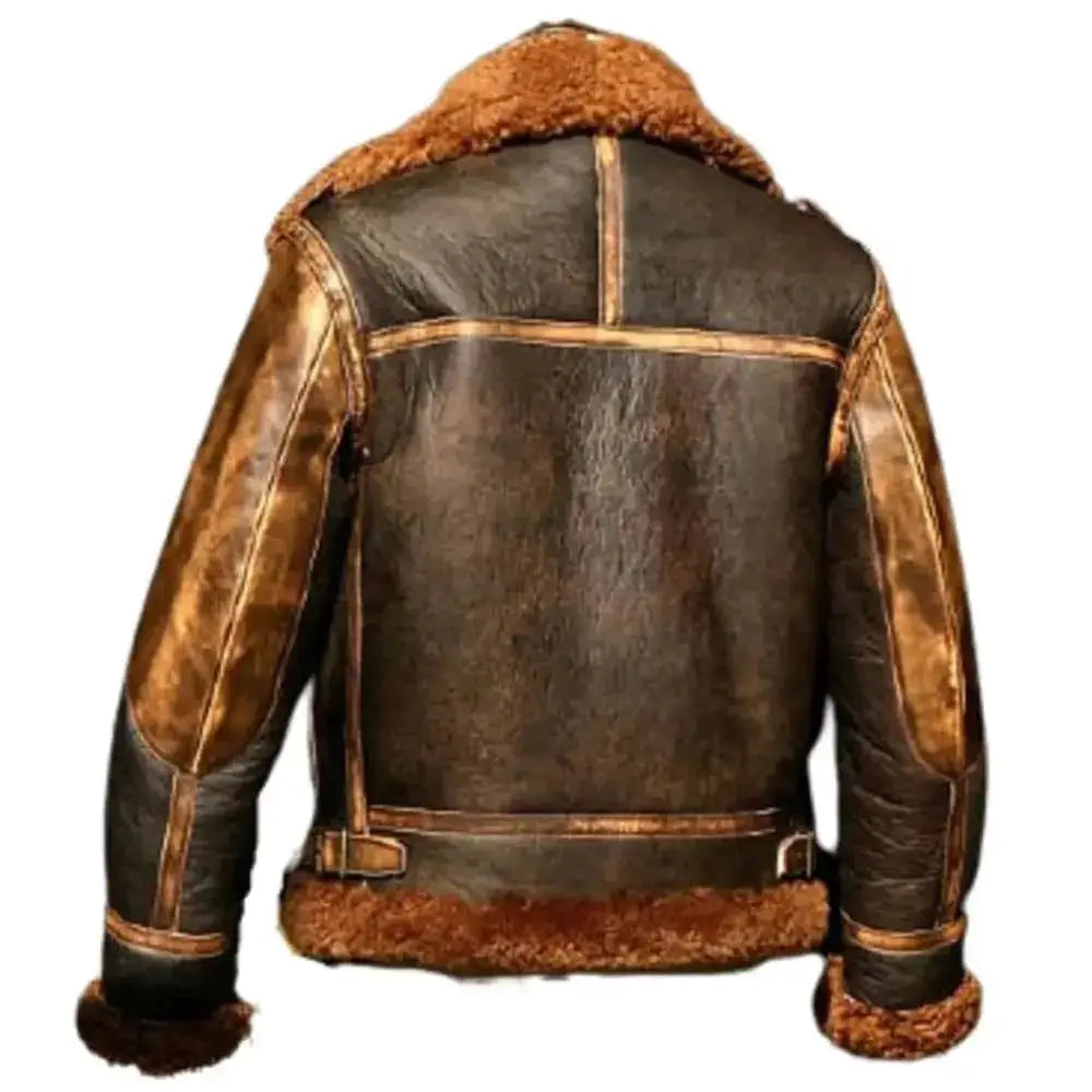 Mens RAF Aviator B3 Shearling Bomber Jacket-1