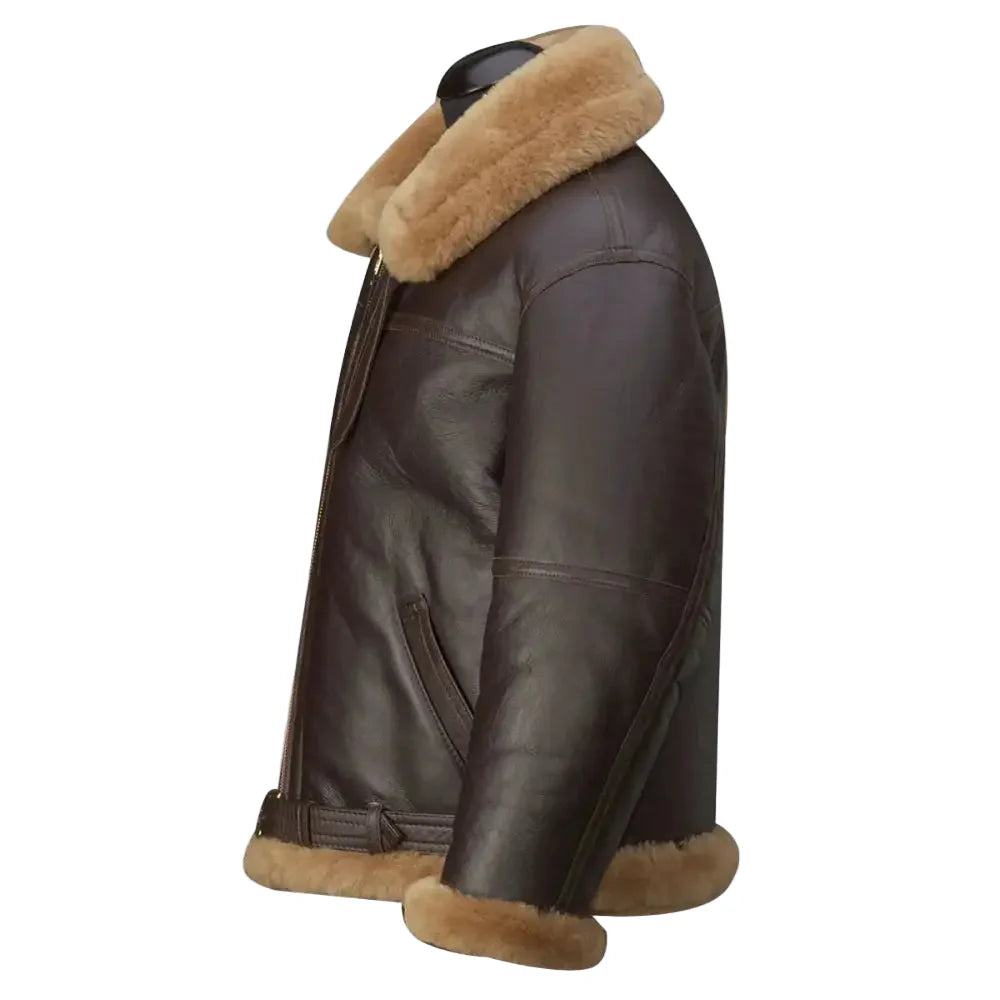 Men’s Brown RAF Shearling Aviator Jacket-2