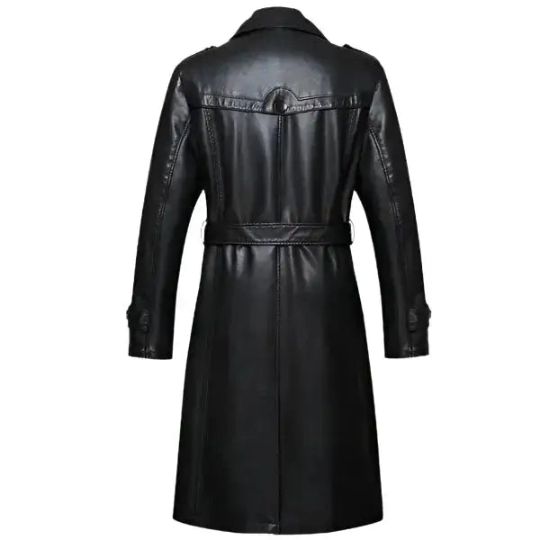 Mens Sheepskin Leather Trench Coat-1