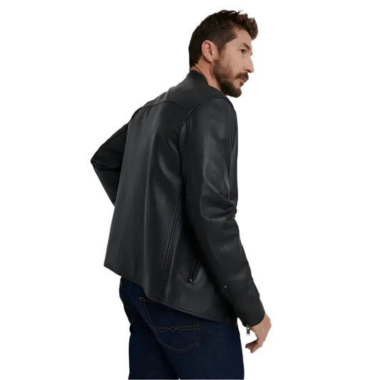 Mens Black Leather Jacket-1