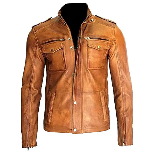 Mens Vintage American Leather Jacket-0