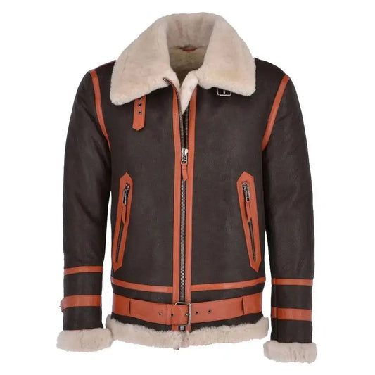 Men’s Vintage Brown Aviator Leather Jacket-0