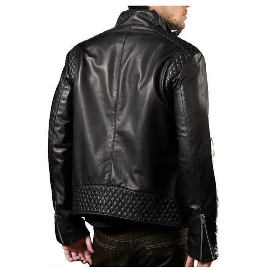 Men's Slim Fit Leather Biker Jacket-1