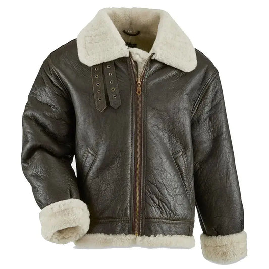 Mens Shearling Aviator Jacket-0