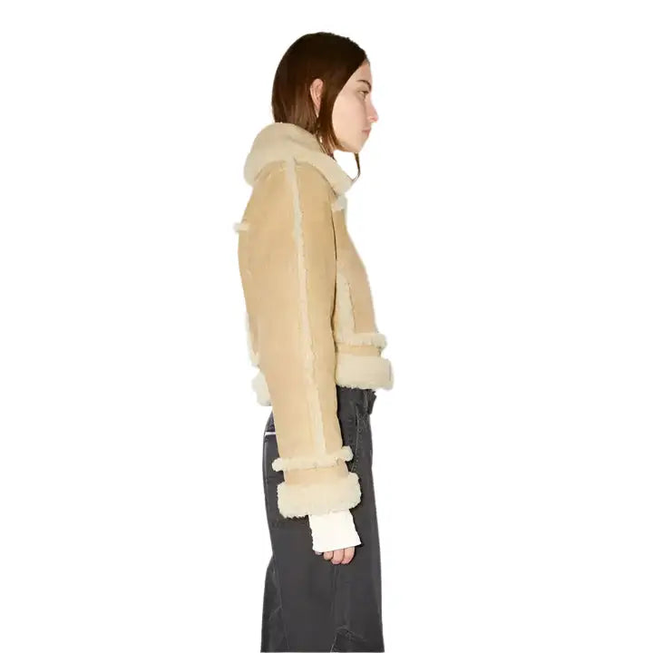 Womens Brown Aviator Jacket-1