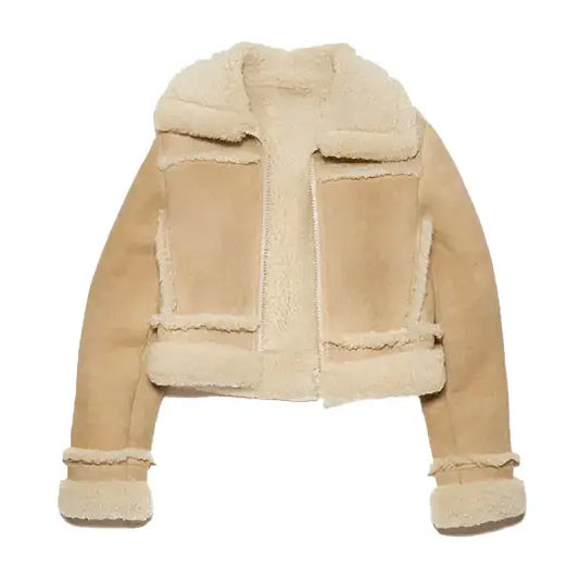 Womens Brown Aviator Jacket-0