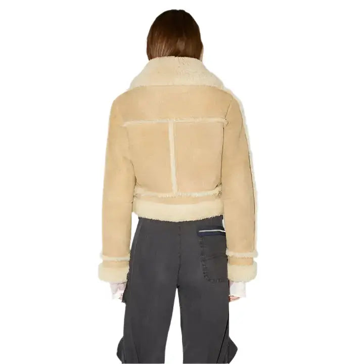 Womens Brown Aviator Jacket-2
